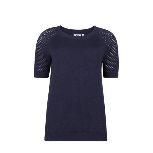 We Fashion Top Met Opengewerkte Details Blauw we fashion kopen in de aanbieding