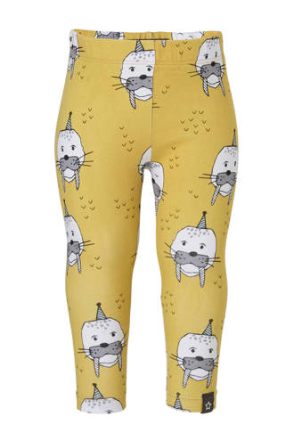 legging met dierenprint oker