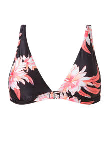 Mix & Match gebloemde bikinitop zwart