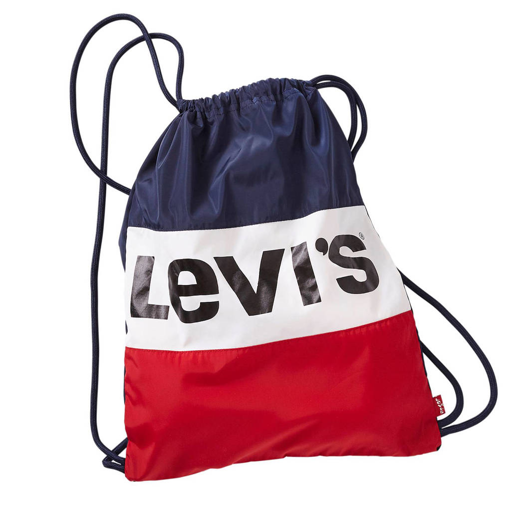 Levi's Kids aansnoer rugzak, Blauw/wit/rood