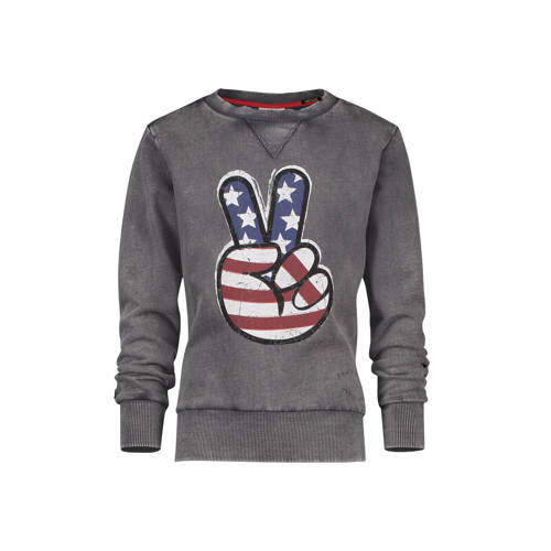 Vingino Sweater New York Met Printopdruk Grijs vingino kopen in de aanbieding
