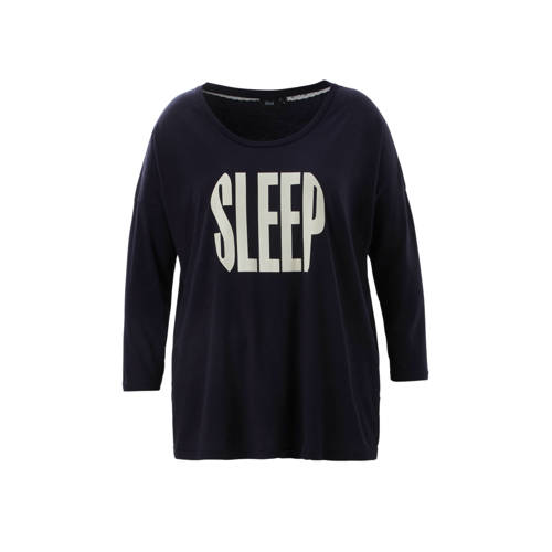 Zizzi Pyjamatop Met Opdruk Blauw zizzi kopen in de aanbieding