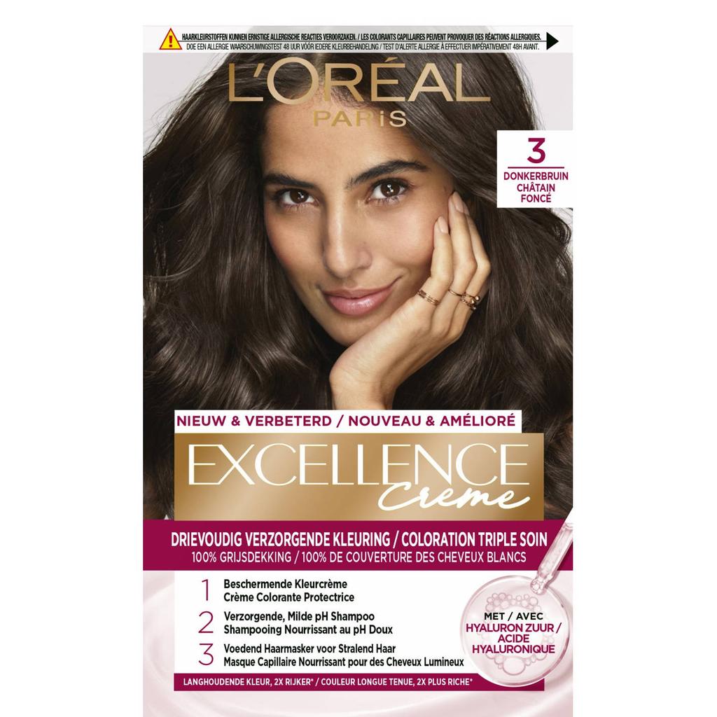 L'Oréal Paris Excellence Crème haarkleuring - 3 Donkerbruin