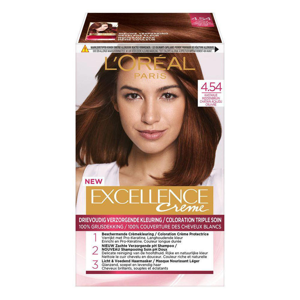 L'Oréal Paris Excellence Crème haarkleuring - 4.54 Kastanje Middenbruin