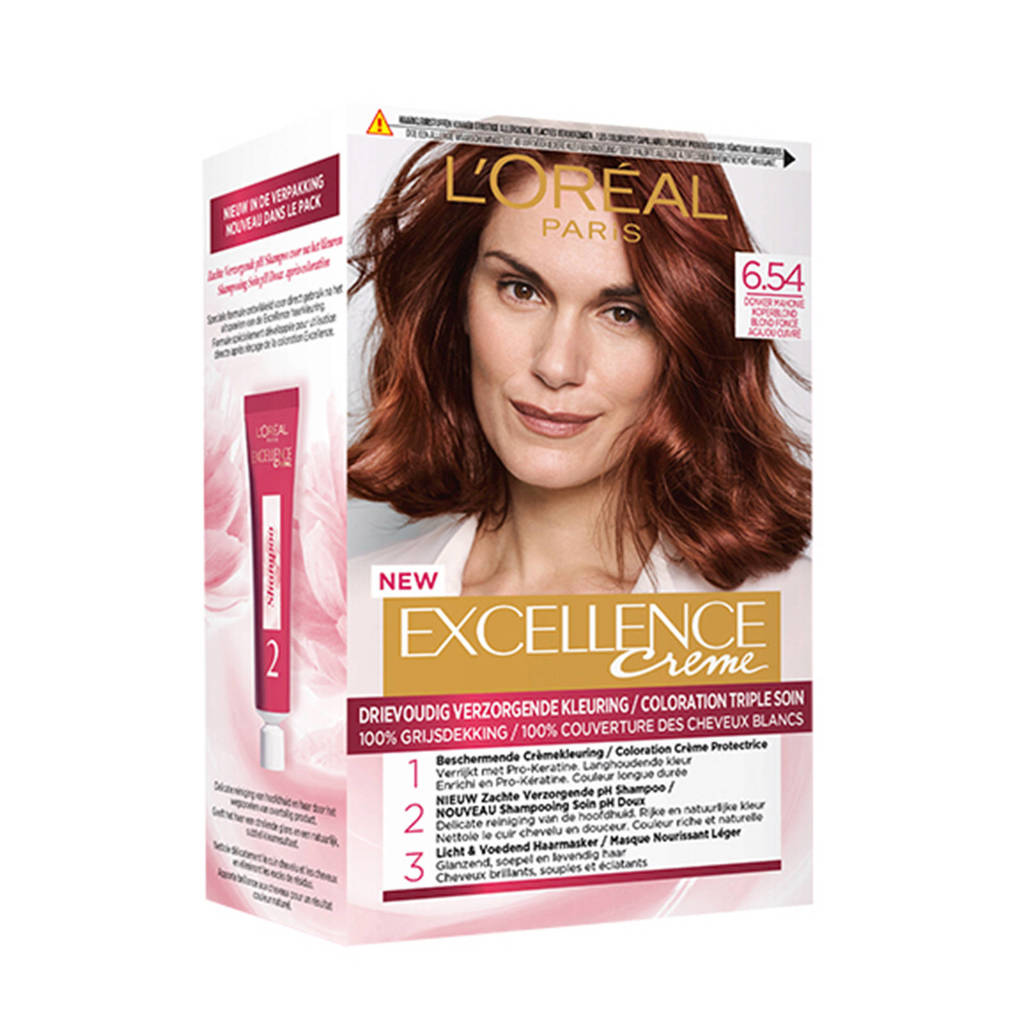 Stimulans herhaling uitvinding L'Oréal Paris Excellence Crème haarkleuring - 6.54 Donker Mahonie Koperblond  | wehkamp