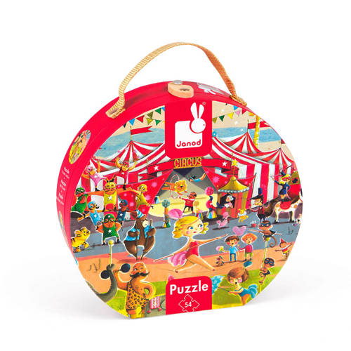 Janod Puzzelkoffer Circus Legpuzzel 54 Stukjes janod kopen in de aanbieding