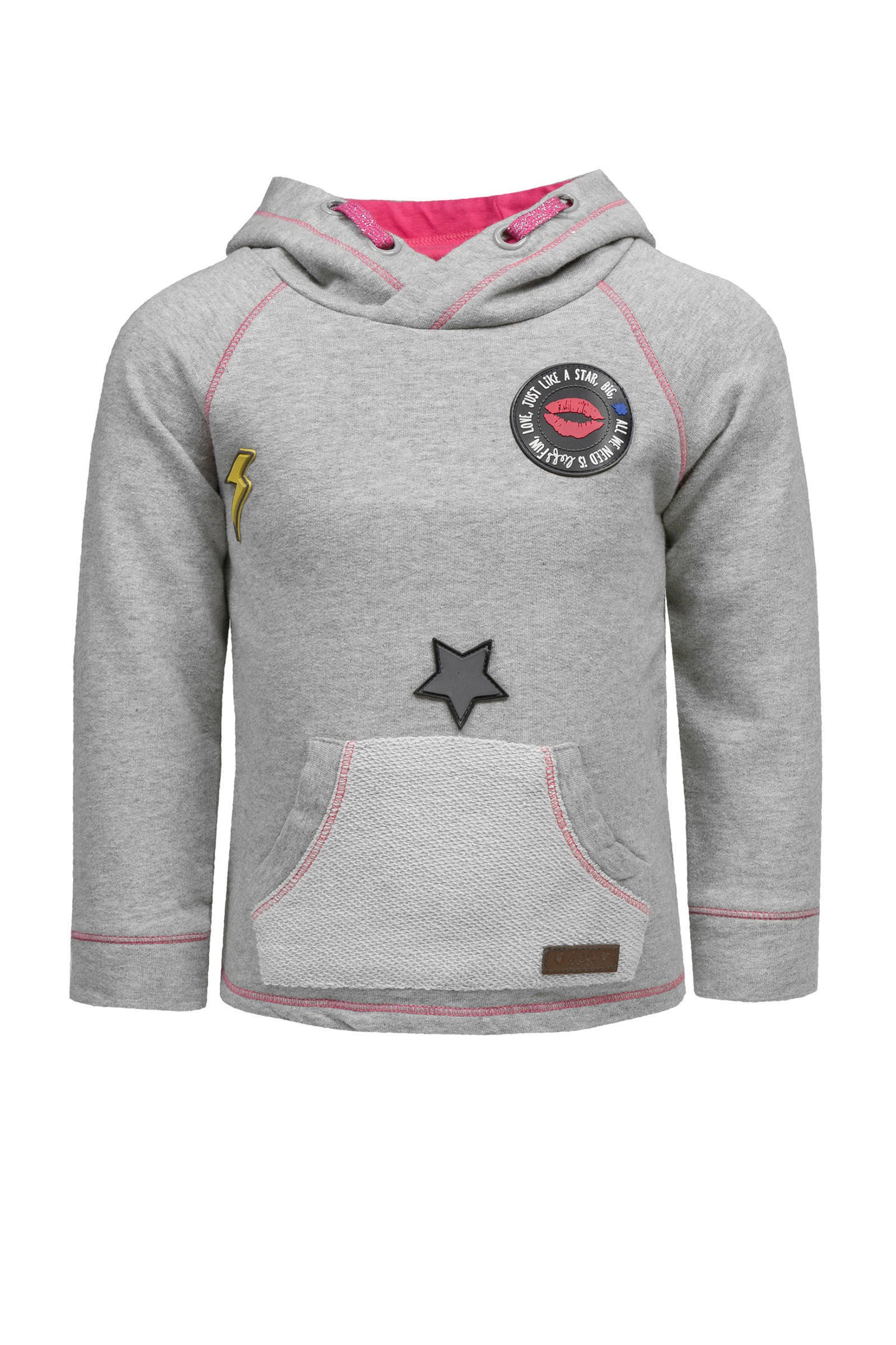 lief! hoodie met patches grijs | wehkamp lief! trui met patches roze | wehkamp