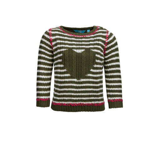 Lief Gestreepte Trui Met Hart Groen lief kopen in de aanbieding