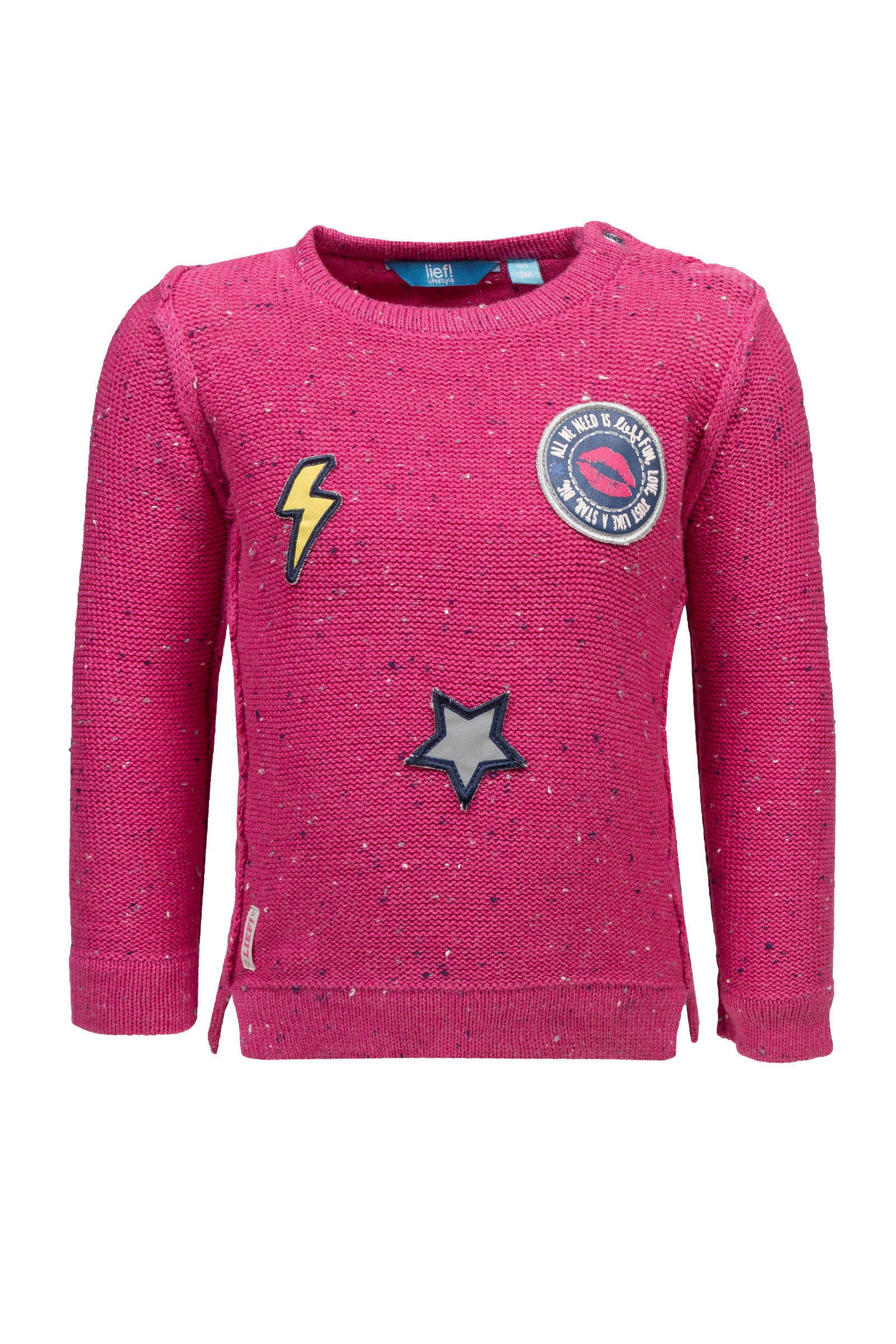lief! trui met patches roze | wehkamp lief! trui met patches roze | wehkamp