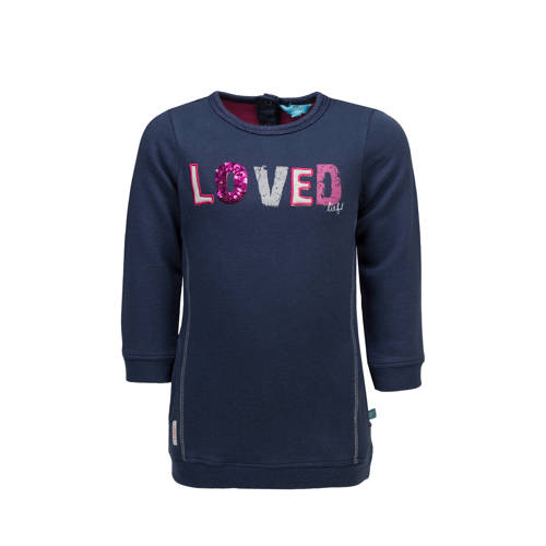 Lief Sweatjurk Met Tekst Blauw lief kopen in de aanbieding