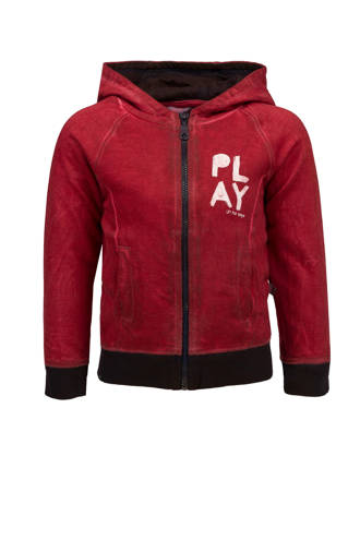 sweatvest met capuchon rood