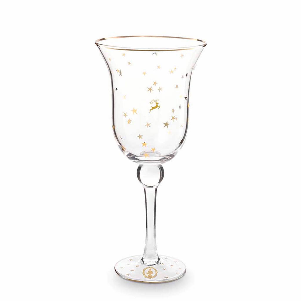 Pip Studio Royal Christmas wijnglas (Ø10 cm), transparant/goud
