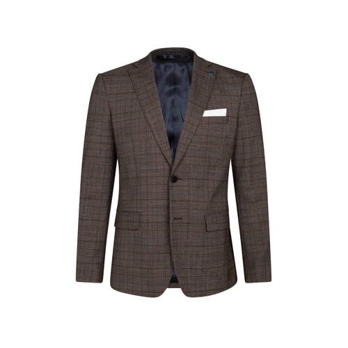 We Fashion Slim Fit Colbert Met Wol Donkerbruin we fashion kopen in de aanbieding