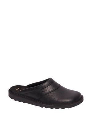 leren pantoffels zwart