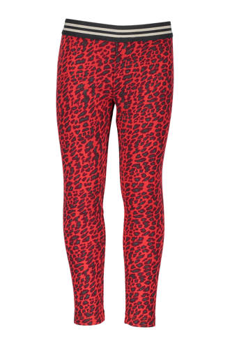 legging met panterprint rood