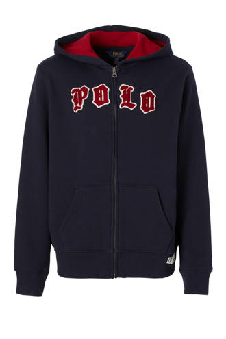 sweatvest met logo blauw