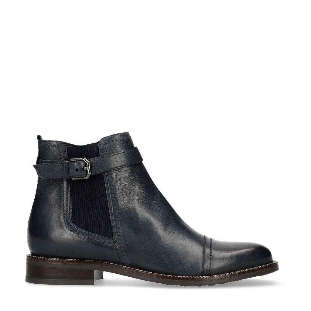 Boots Blauw Leren Met Gesp Chelsea Decoratieve Manfield xOBAqPwEB
