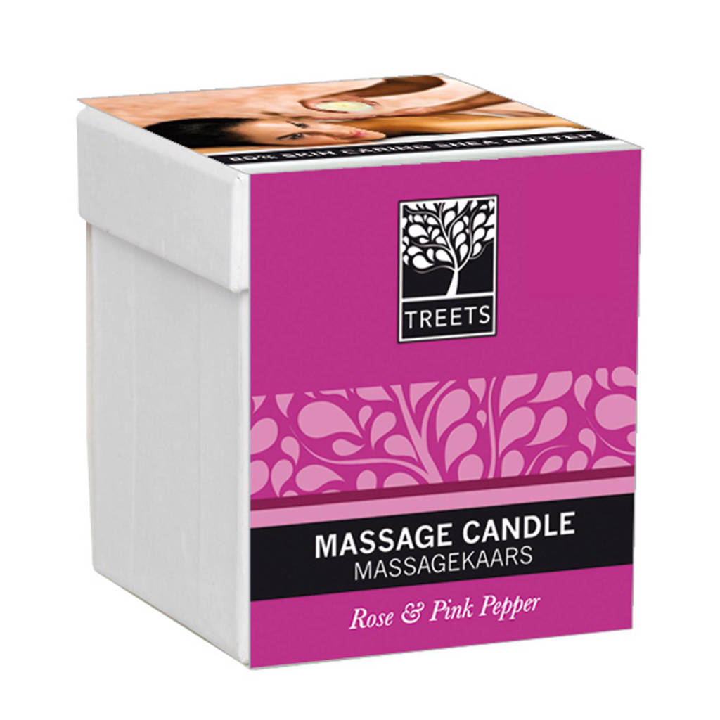Treets massagekaars Rose & Pink Pepper