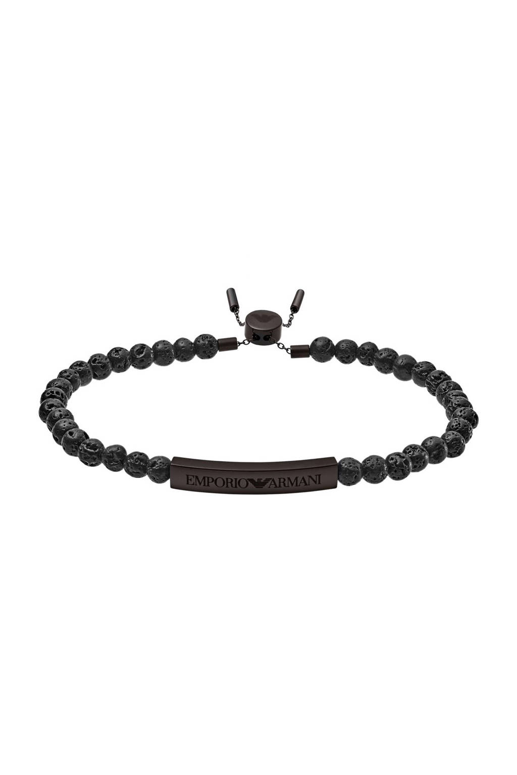 Emporio Armani Refined Rawness armband EGS2478001, Zwart