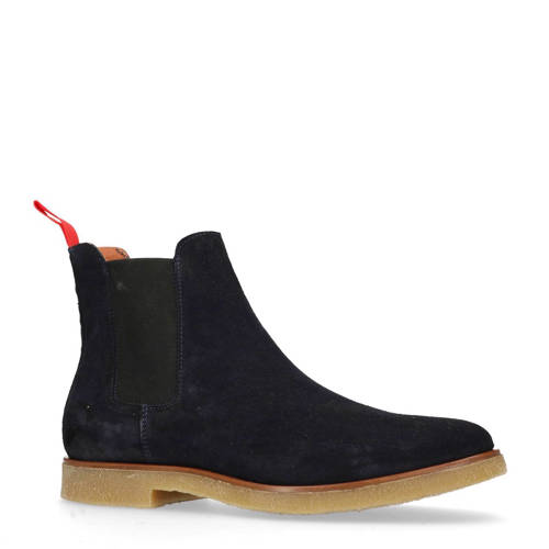 Manfield Suede Chelsea Boots Donkerblauw manfield kopen in de aanbieding