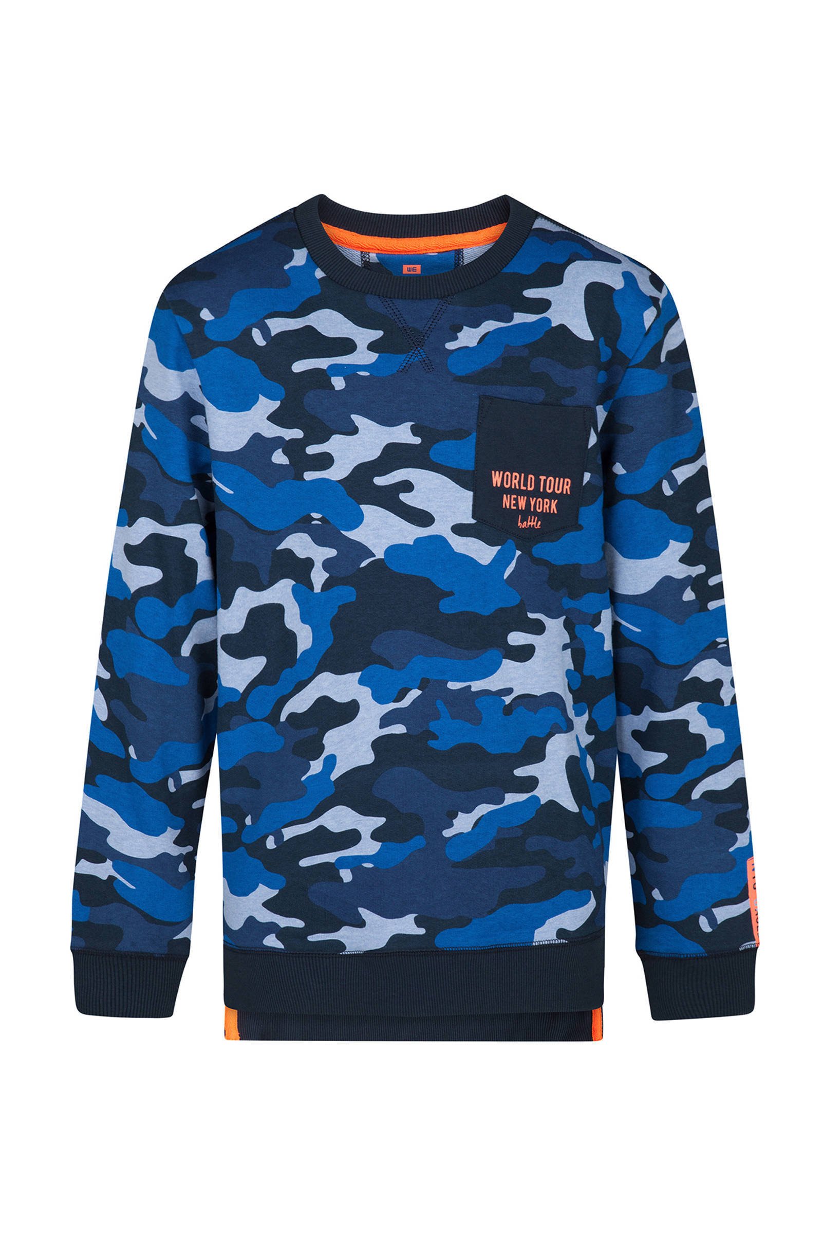 WE Fashion sweater met all over camouflage print blauw | wehkamp DAMES ARMY PRINT SWEATER | 79317177 WE Fashion