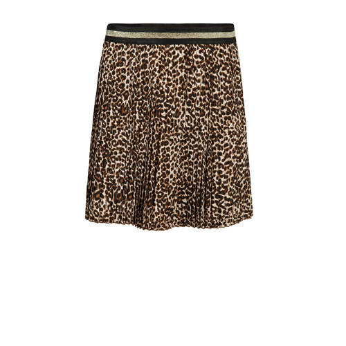 We Fashion Plisse Rok Met All Over Panterprint Bruin we fashion kopen in de aanbieding