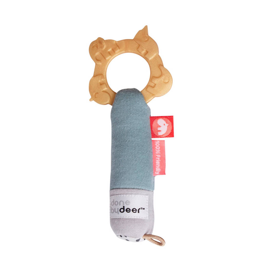 Done by Deer Deer Friends Tiny teething bijtspeeltje interactieve knuffel, Mintgroen