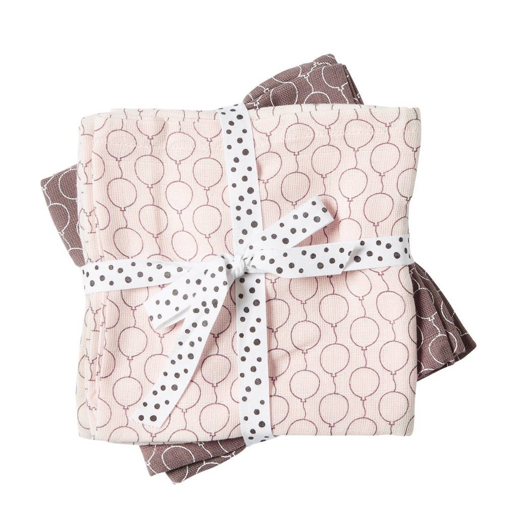 Done by Deer Balloon Swaddle hydrofiel 120x120 cm (2 stuks) roze, Roze
