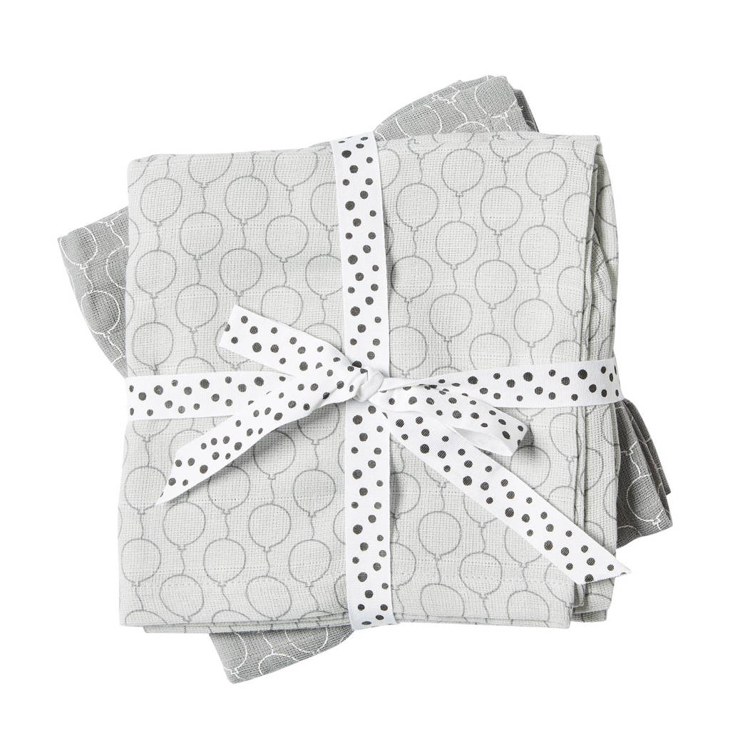 Done by Deer Balloon Swaddle hydrofiel 120x120 cm (2 stuks) grijs, Grijs