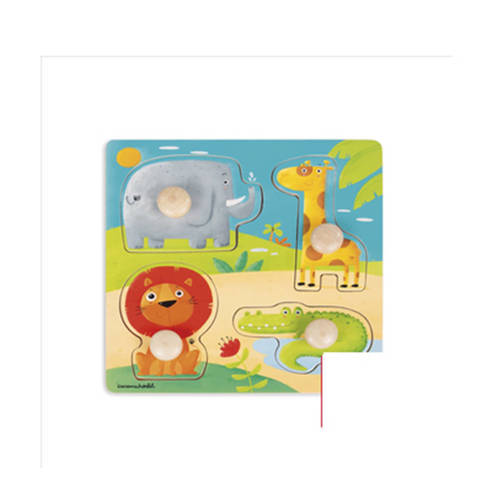 Goula Jungledieren Houten Vormenpuzzel 4 Stukjes goula kopen in de aanbieding