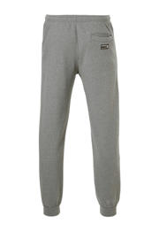 thumbnail: Grijze heren Donnay trainingsbroek gemeleerd van polyester met regular fit, regular waist en logo dessin