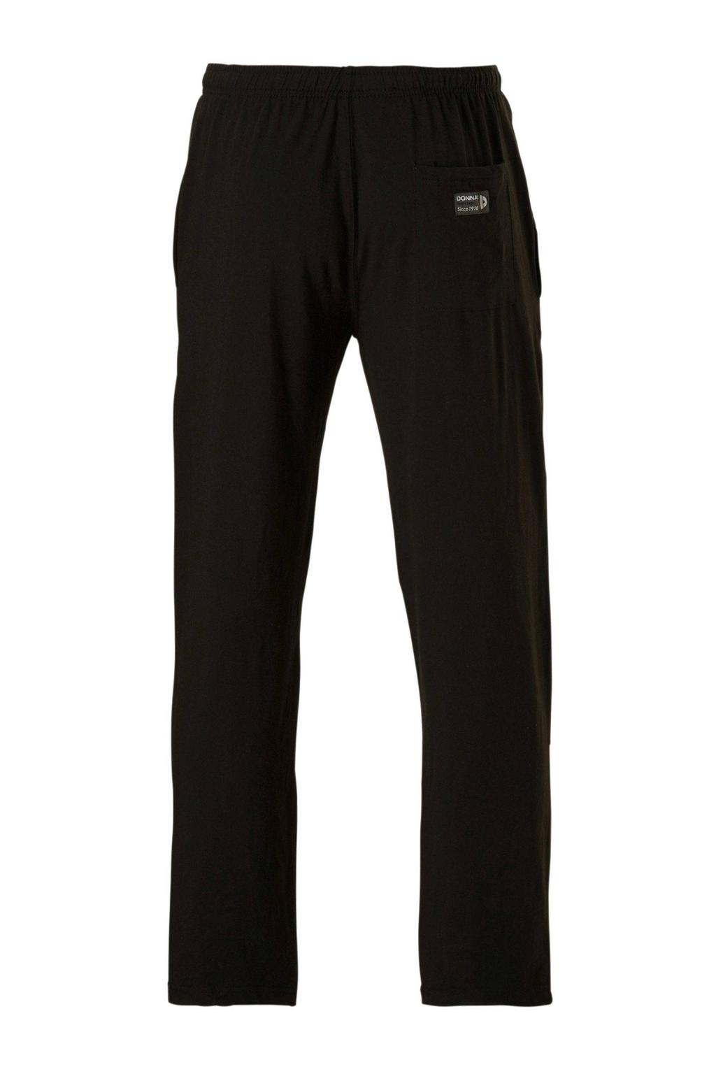 Zwarte heren Donnay trainingsbroek Nigel van polyester met regular fit en elastische tailleband