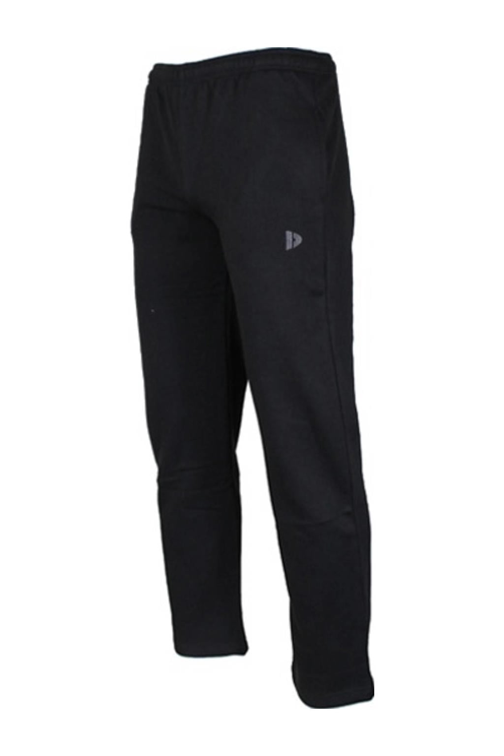 Zwarte heren Donnay trainingsbroek Wess van polyester met regular fit, regular waist, elastische tailleband met koord en effen