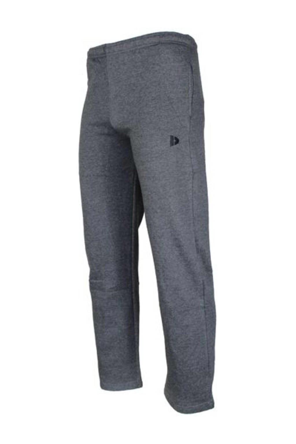 Grijze heren Donnay trainingsbroek Wess gemeleerd van polyester met loose fit, regular waist en effen