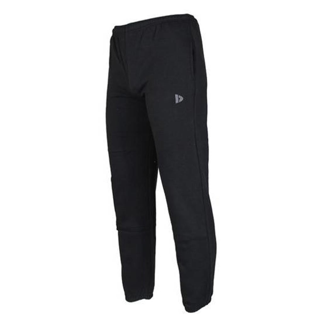 Zwarte heren Donnay trainingsbroek Alec van polyester met regular fit, regular waist, elastische tailleband met koord en melée print
