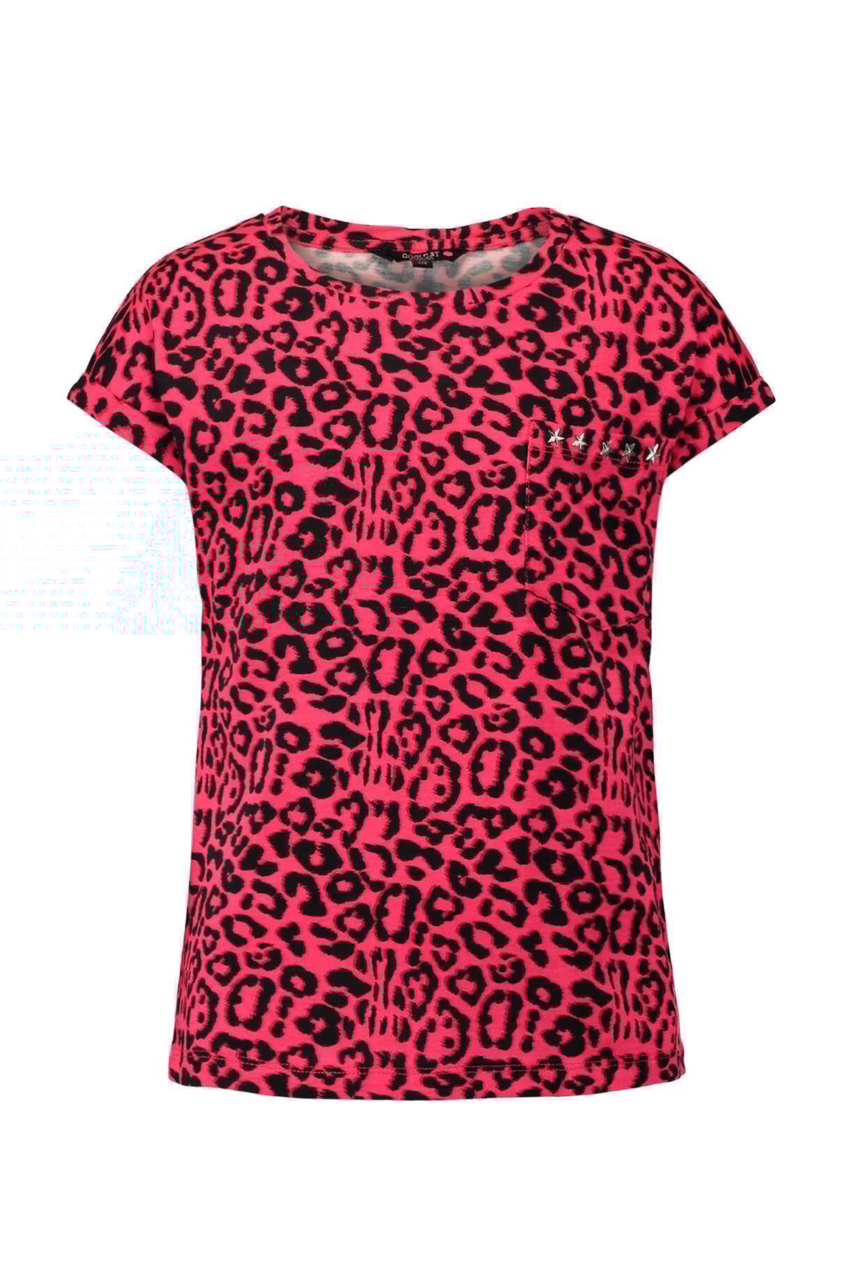 CoolCat T-shirt roze met panterprint | wehkamp