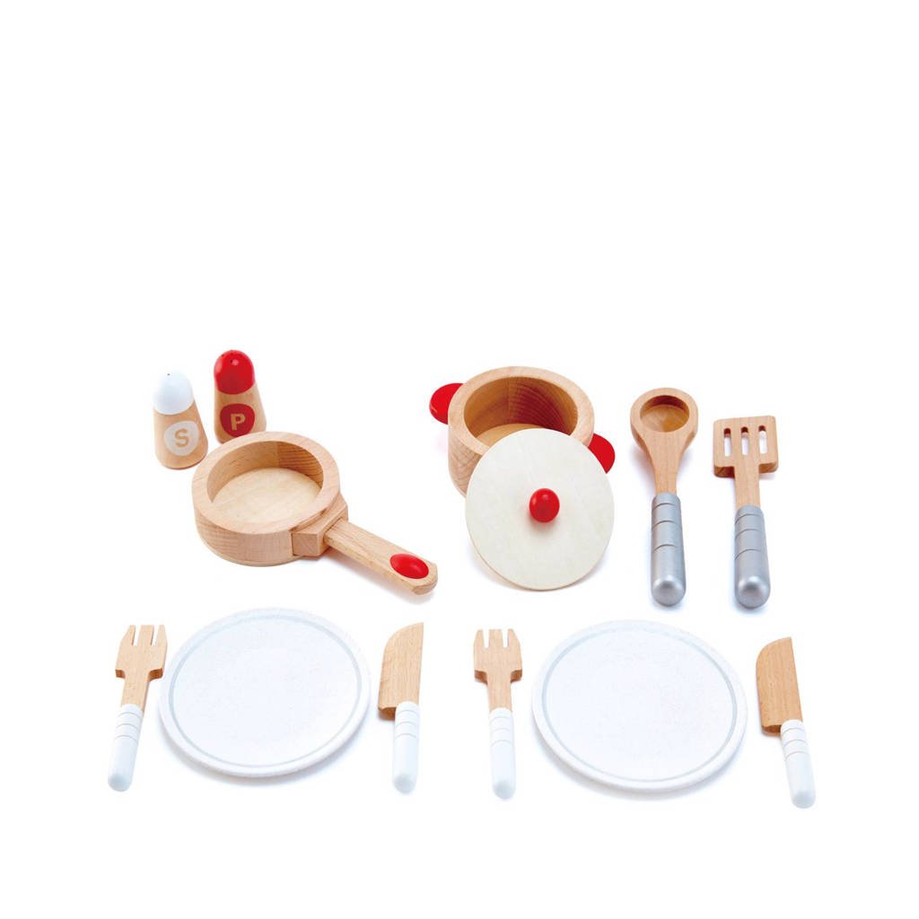 Hape houten kook & serveerset