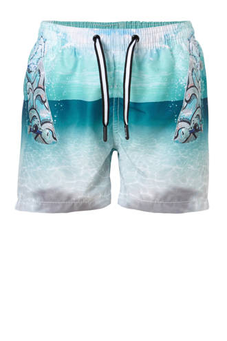 zwemshort in all over print groen