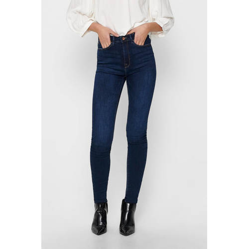 ONLY high waist skinny jeans ONLPAOLA dark blue denim afbeelding