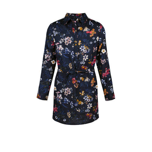 We Fashion Gebloemde Jurk Met Zijstreep Blauw we fashion kopen in de aanbieding