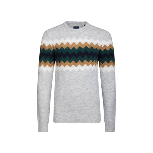 We Fashion Jacquard Trui Met Wol Grijs we fashion kopen in de aanbieding