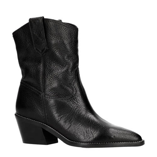 Manfield Leren Bowboy Boots Zwart manfield kopen in de aanbieding