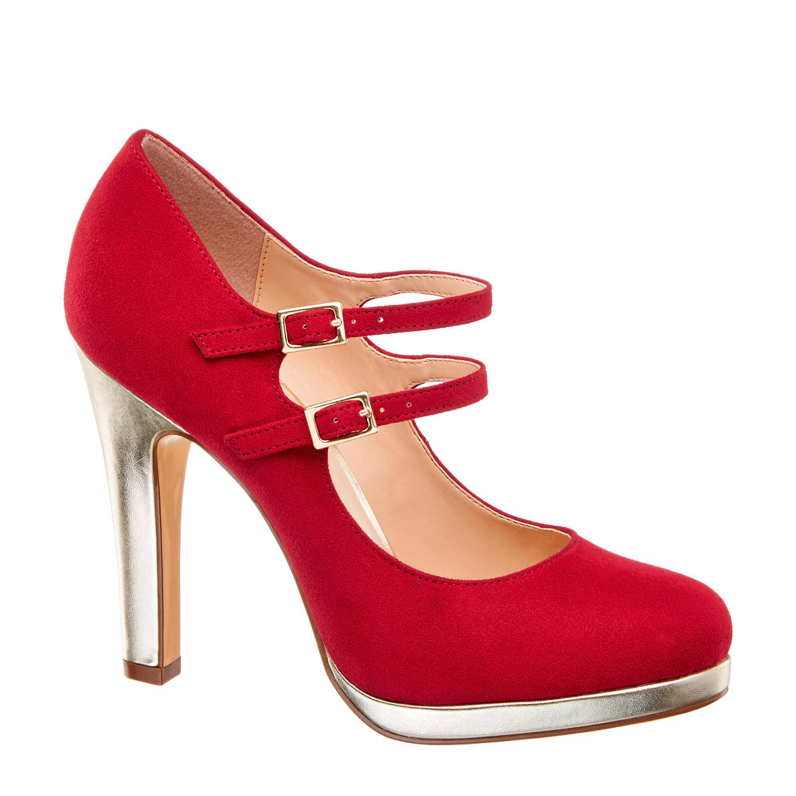 vanHaren Graceland pumps rood/goud | wehkamp