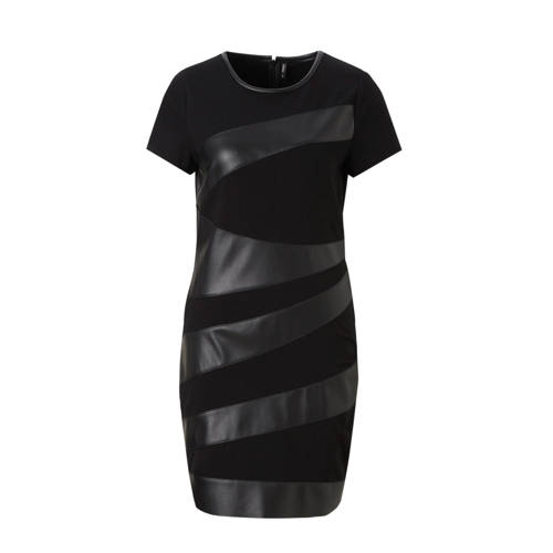 Only Jurk Met Imitatieleer only kopen in de aanbieding Only Jurk Met Imitatieleer only kopen in de aanbieding