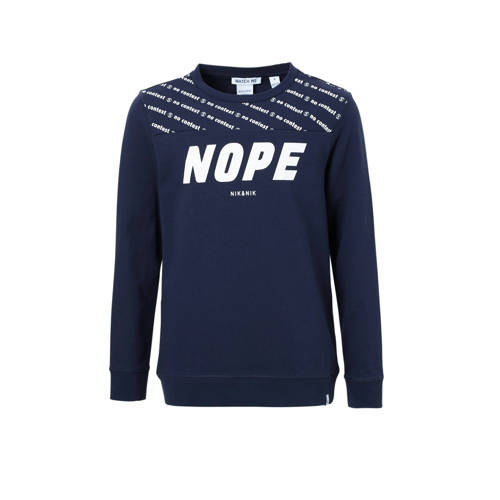 Nik En Niknik Sweater Nope Met Tekst Blauw nik en nik kopen in de aanbieding Nik En Niknik Sweater Nope Met Tekst Blauw nik en nik kopen in de aanbieding