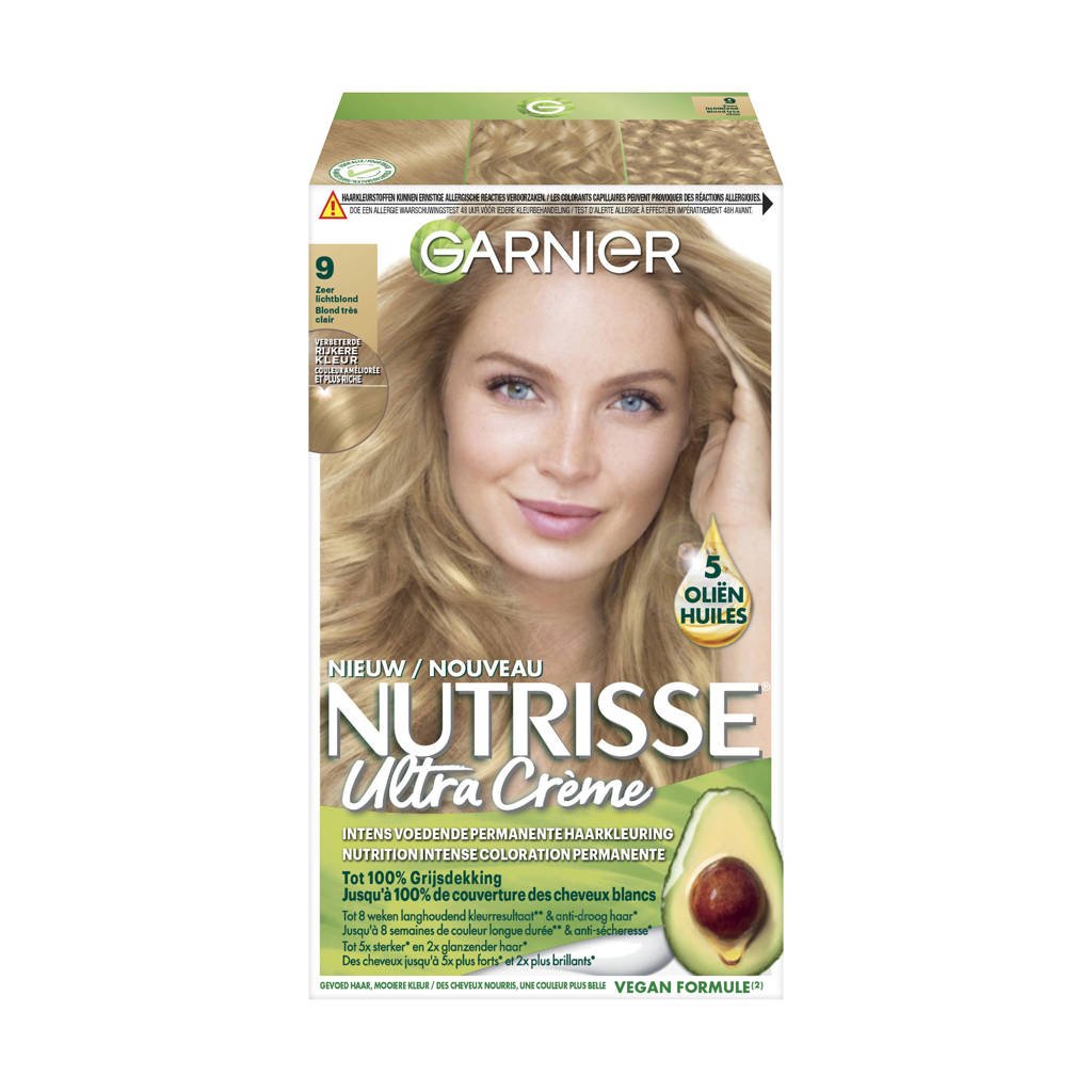 Garnier Nutrisse Crème haarkleuring - 9 Zeer Lichtblond, 9 zeer lichtblond