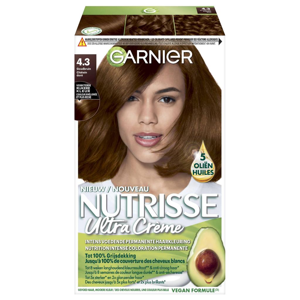 Garnier Nutrisse Ultra Crème haarkleuring - 4.3 Goud middenbruin