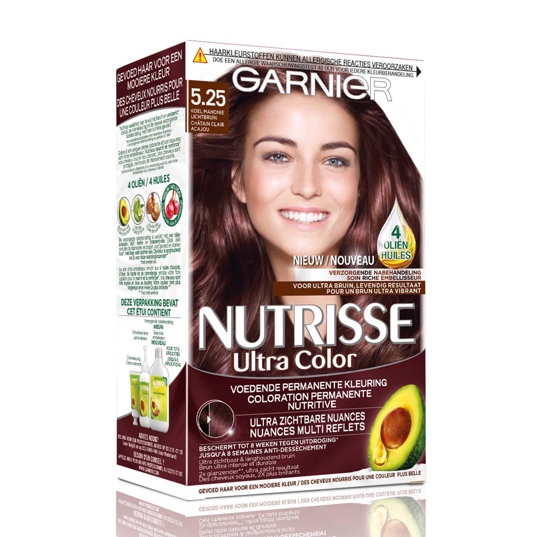Uitvoerbaar terugtrekken vaardigheid Garnier Nutrisse Crème haarkleuring - 5.25 Koel Mahonie Lichtbruin | wehkamp