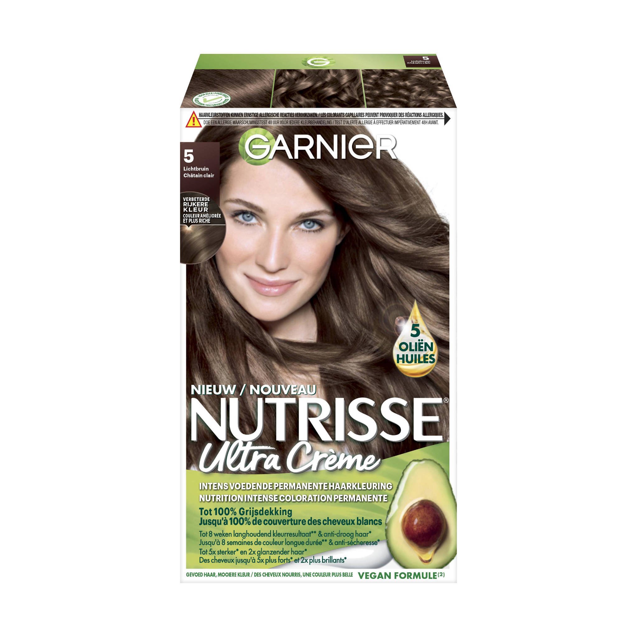 Omgekeerd voorraad Overjas Garnier Nutrisse Crème haarkleuring - 5 Lichtbruin | wehkamp