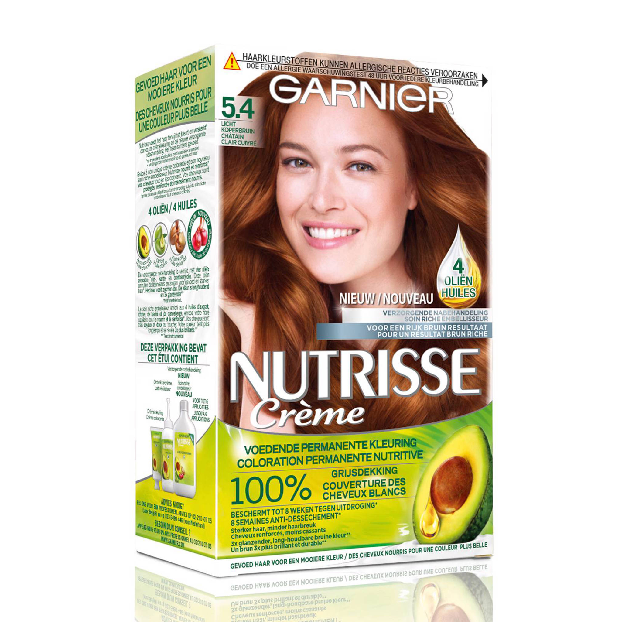 Nieuw Garnier Nutrisse Crème haarkleuring - 5.4 Licht Koperbruin | wehkamp AZ-65